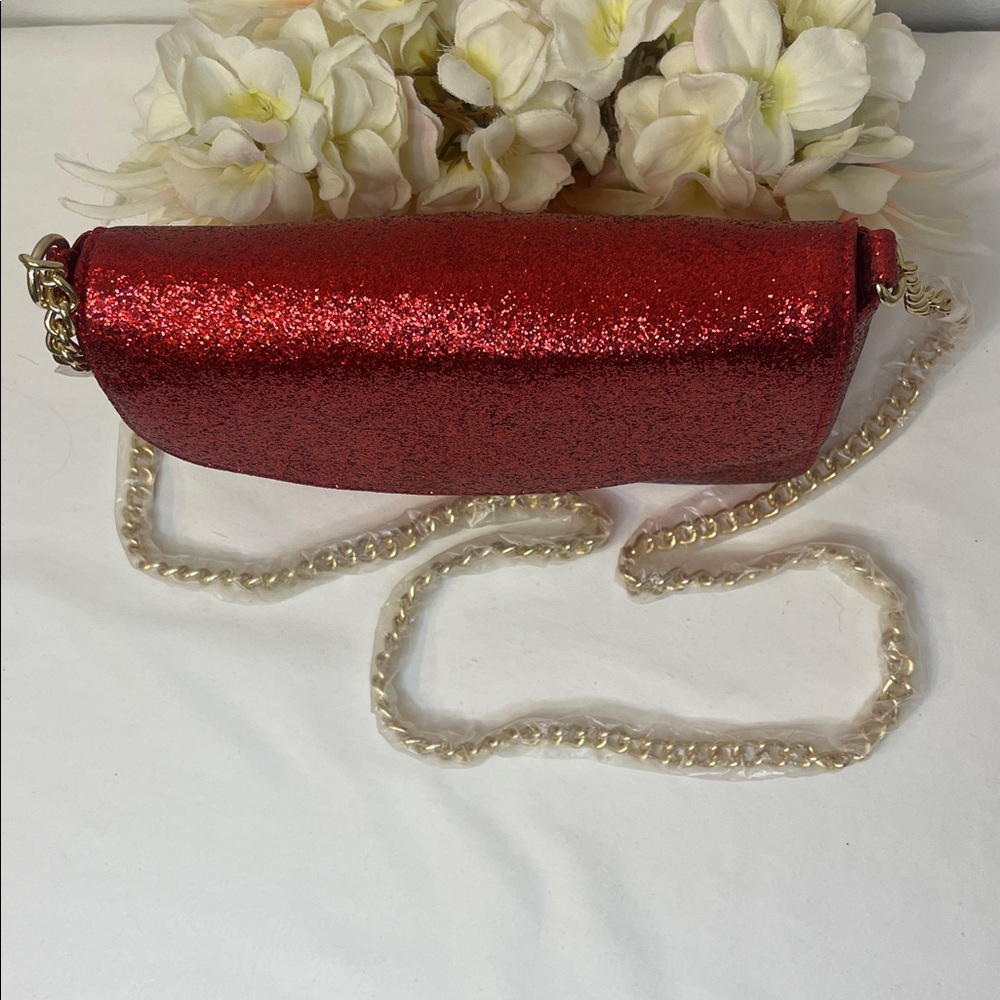 Jimmy Choo Parfums NWOT Sparkling Red Crossbody with Gold Chain - Picture 3 of 12